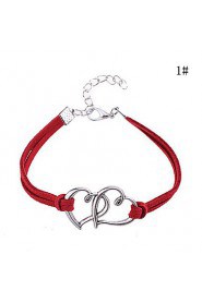 Women's Round Bangles Bracelet Alloy/Leather