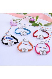 Women's Round Bangles Bracelet Alloy/Leather