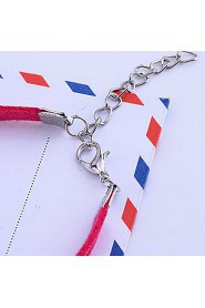 Women's Round Bangles Bracelet Alloy/Leather