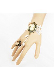 Beauty Head European Royal Rose Lace Bracelet Ring Set