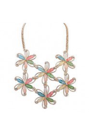 Statement Colorful Flower Rhinestone Necklace Women Anniversary Wedding Birthday Gifts