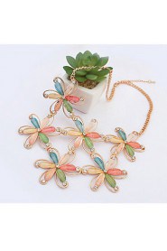 Statement Colorful Flower Rhinestone Necklace Women Anniversary Wedding Birthday Gifts