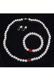 Jewelry Set Women's Birthday / Gift / Party / Special Occasion Jewelry Sets Pearl Necklaces / Bracelets / Earrings As the Picture