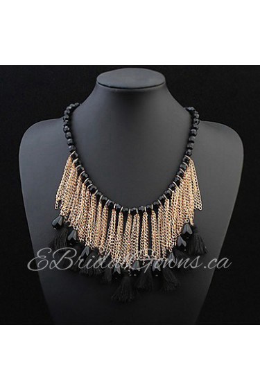 Bohemian Necklace for Women Tassel Vintage Multilayer Collar Necklace Choker Chain Statement Necklace Pendants