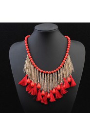 Bohemian Necklace for Women Tassel Vintage Multilayer Collar Necklace Choker Chain Statement Necklace Pendants