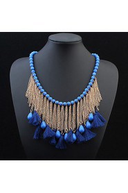 Bohemian Necklace for Women Tassel Vintage Multilayer Collar Necklace Choker Chain Statement Necklace Pendants