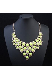 Women Newest Fashion Multilayer Circle Necklace Fashion Candy Color Beads Pendant Necklace