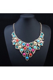 Women Newest Fashion Multilayer Circle Necklace Fashion Candy Color Beads Pendant Necklace