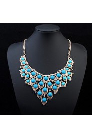 Women Newest Fashion Multilayer Circle Necklace Fashion Candy Color Beads Pendant Necklace