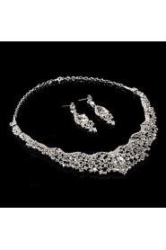 Ladies' Rhinestone Wedding Jewelry Set