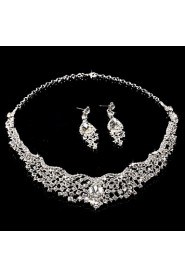 Ladies' Rhinestone Wedding Jewelry Set