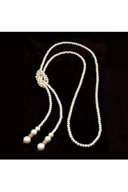 European Style High-quality Imitation Pearls Simple Long Necklace(More Colors)