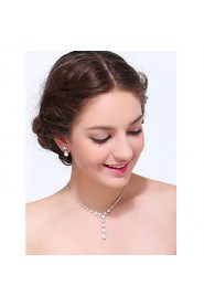 Women's Silver Alloy Crystal Rhinestone Cubic Zirconia Jewelry Set