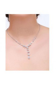 Women's Silver Alloy Crystal Rhinestone Cubic Zirconia Jewelry Set