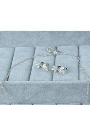 Women's Silver Alloy Crystal Rhinestone Cubic Zirconia Jewelry Set