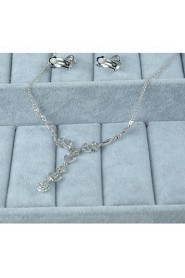 Women's Silver Alloy Crystal Rhinestone Cubic Zirconia Jewelry Set