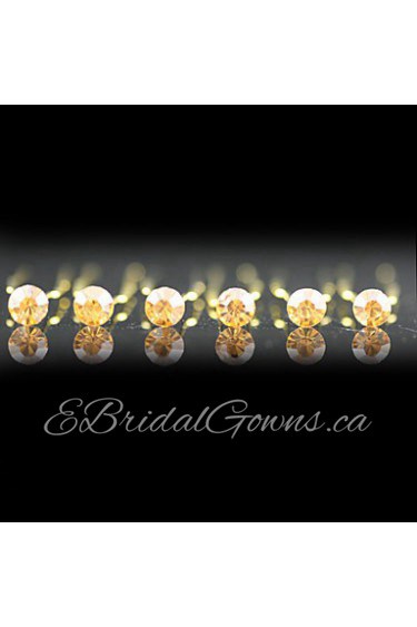 6 Pieces Gorgeous Rhinestones Wedding Bridal Pins More Colors Available