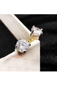 Women's Minimalist Four Claw Zircon 18K Gold Hypoallergenic Earrings