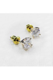 Women's Minimalist Four Claw Zircon 18K Gold Hypoallergenic Earrings