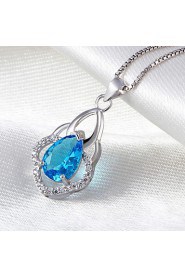 Summer Style High Quality Real Silver 925 Necklaces Korean Retro Drop Water Pendant Women Sterling-Silver-Jewelry