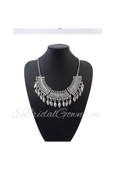 Ethnic Vintage Carved Flower Coin Tassel Choker Necklace Earrings Set Statement Necklaces Pendants Fine Jewelry