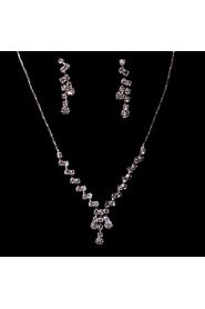 Women's/Ladies' Alloy Wedding/Party Jewelry Set With Rhinestone