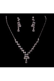 Women's/Ladies' Alloy Wedding/Party Jewelry Set With Rhinestone