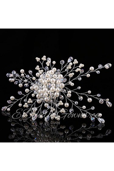 Women's / Flower Girl's Pearl / Rhinestone Headpiece-Wedding / Special Occasion Hair Combs 1 Piece
