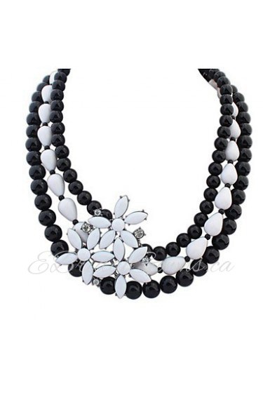 European And American Fashion Multilayer Beads Flower Necklace