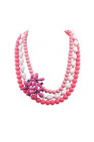 European And American Fashion Multilayer Beads Flower Necklace