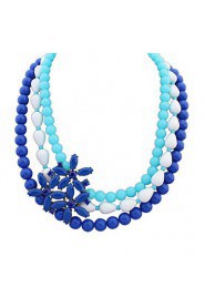 European And American Fashion Multilayer Beads Flower Necklace