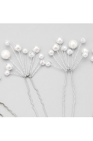 Women/Flower Girl Alloy/Imitation Pearl Hairpins With Imitation Pearl Wedding/Party Headpiece(5Pieces)