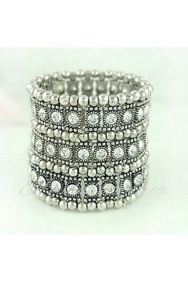 Three Rows of Rhinestone Bracelet