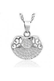 Classic Real 925 Sterling Silver Hollow Lucky Lock Pendants Necklace Super Flash Rhinestone Charms Women Crystal Jewelry