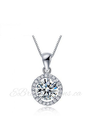 Pure Austrian Rhinestone Round Ball Pendants Shinning Long Chain Silver Necklace Girlfriend Gifts Women Crystal Jewelry