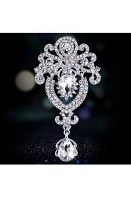 Women's Silver AZircon Crystal Brooch & Pins for Wedding Party