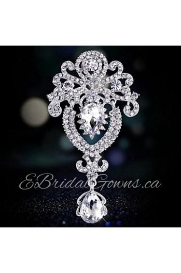 Women's Silver AZircon Crystal Brooch & Pins for Wedding Party