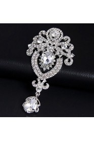 Women's Silver AZircon Crystal Brooch & Pins for Wedding Party