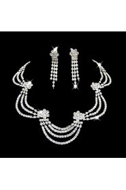 Jewelry Set Women's Anniversary / Wedding / Engagement / Birthday / Gift / Party / Special Occasion Jewelry Sets Alloy Rhinestone Silver