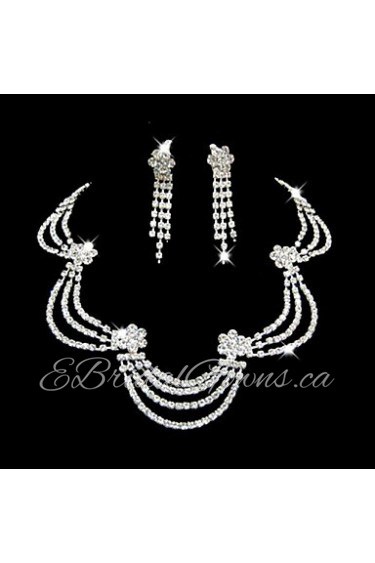 Jewelry Set Women's Anniversary / Wedding / Engagement / Birthday / Gift / Party / Special Occasion Jewelry Sets Alloy Rhinestone Silver