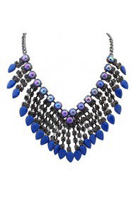 Colorful Beads Statement Necklace Women Rhinestone Necklace Pendants Summer Style Jewelry For Gift Party