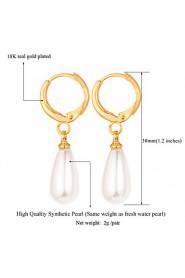 InStyle 18K Chunky Gold Plated Peals Drop Earrings for Women High Quality