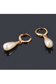 InStyle 18K Chunky Gold Plated Peals Drop Earrings for Women High Quality