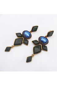 Sapphire Crystal Rhinestones Earrings Simple And Stylish Dress Accessories