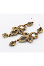 Sapphire Crystal Rhinestones Earrings Simple And Stylish Dress Accessories