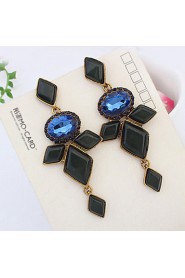 Sapphire Crystal Rhinestones Earrings Simple And Stylish Dress Accessories