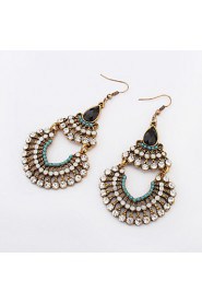 The Trend Of Retro National Wind Bohemian Rhinestones Multilayer Drop Earrings