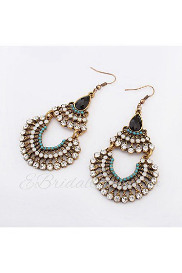 The Trend Of Retro National Wind Bohemian Rhinestones Multilayer Drop Earrings