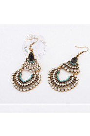 The Trend Of Retro National Wind Bohemian Rhinestones Multilayer Drop Earrings