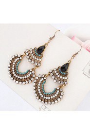 The Trend Of Retro National Wind Bohemian Rhinestones Multilayer Drop Earrings